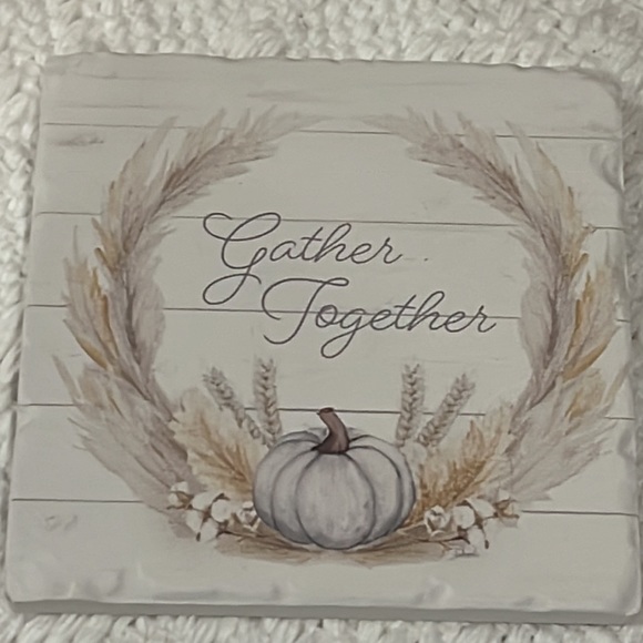Pumpkin Fall Drink Coasters “Gather Together” fall decor - Picture 7 of 8